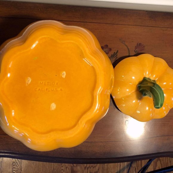 California pottery- Metlox MCM porcelain pumpkin cookie jar - Picture 10 of 11